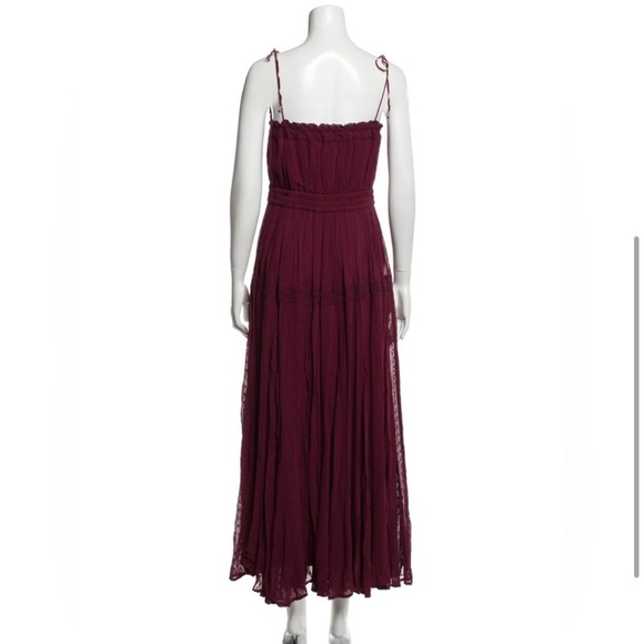 MISA Garnet Red Swiss Dot Maxi Dress - Size Small - Picture 13 of 15